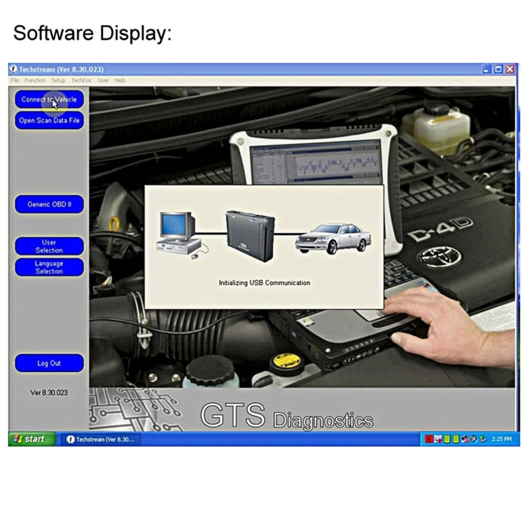 Mini VCI J2534 Diagnostic Cable Tools for Toyota TIS Tech Stream OBD OBDII Scanner Tool - In Car by buy2fix | Online Shopping UK | buy2fix