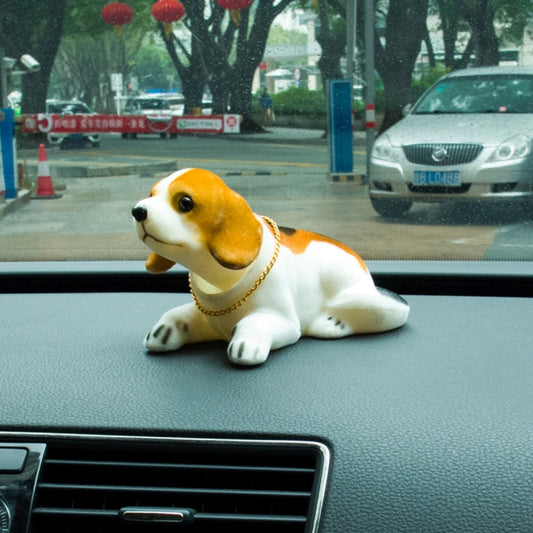 Universal Car Truck Lucky Beagle Dog Doll Shake Head Ornament Vehicle Decor Toy Piggy Bank, with Double Sided Tape - Ornaments by buy2fix | Online Shopping UK | buy2fix