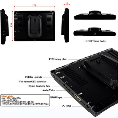 FEELWORLD FW-759 7 inch Slim Design 1280 x 800 Camera Field Monitor HDMI 1080P - On-camera Monitors by FEELWORLD | Online Shopping UK | buy2fix