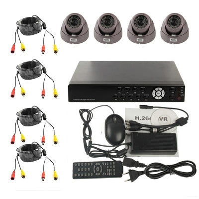 4-CH Embedded Digital Video Recorder Kit (1 / 3 Sony CCD, 500TVL, 24 x IR LED, 6mm Lens, IR Distance: 25m, H.264 (8204EV+622A) - Security by buy2fix | Online Shopping UK | buy2fix