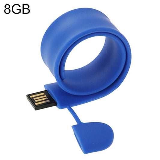 Silicone Bracelet USB Flash Disk with 8GB Memory(Dark Blue) - USB Flash Drives by buy2fix | Online Shopping UK | buy2fix