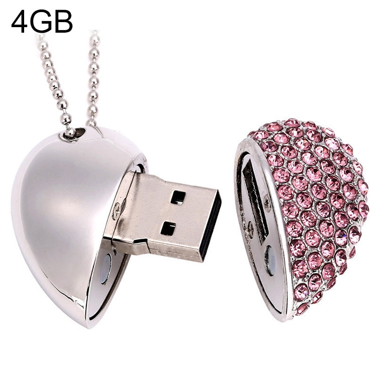 Heart Shaped Diamond Jewelry USB Flash Disk, Special for Valentines Day Gifts (4GB) - USB Flash Drives by buy2fix | Online Shopping UK | buy2fix