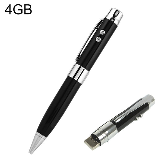 3 in 1 Laser Pen Style USB Flash Disk, Black (4GB) - Computer & Networking by buy2fix | Online Shopping UK | buy2fix