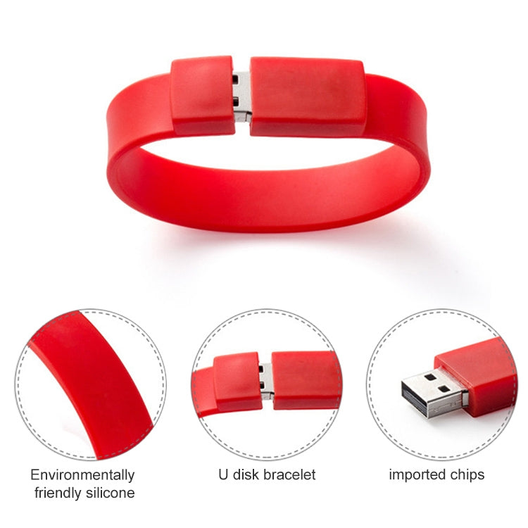 16GB Silicon Bracelets USB 2.0 Flash Disk(Pink) - USB Flash Drives by buy2fix | Online Shopping UK | buy2fix