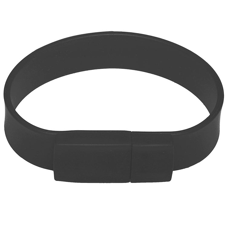 16GB Silicon Bracelets USB 2.0 Flash Disk(Black) - USB Flash Drives by buy2fix | Online Shopping UK | buy2fix