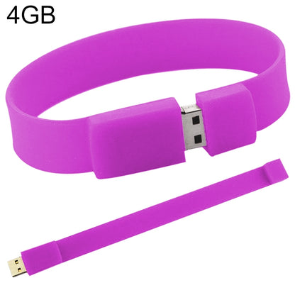 4GB Silicon Bracelets USB 2.0 Flash Disk(Purple) - USB Flash Drives by buy2fix | Online Shopping UK | buy2fix