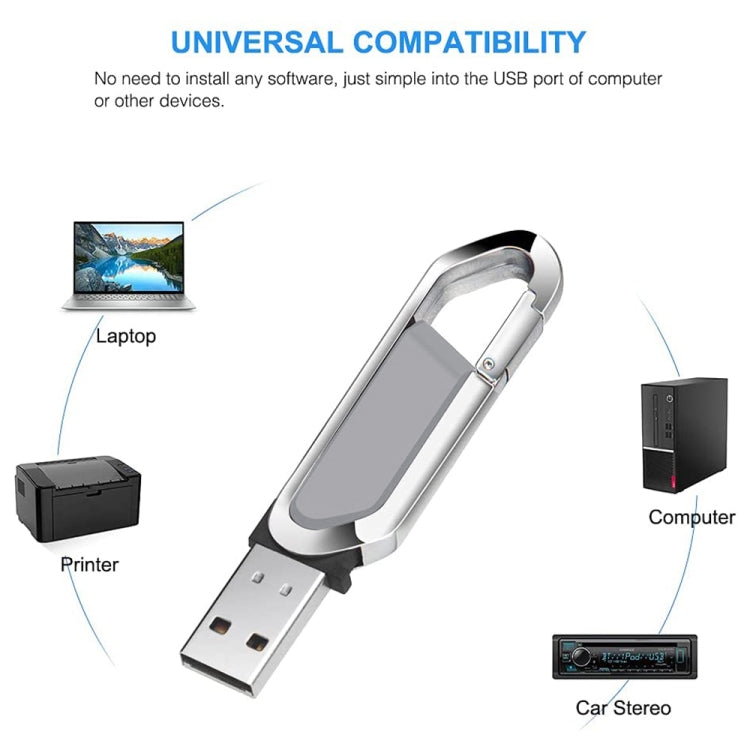 16GB Metallic Keychains Style USB 2.0 Flash Disk (Grey)(Grey) - Computer & Networking by buy2fix | Online Shopping UK | buy2fix