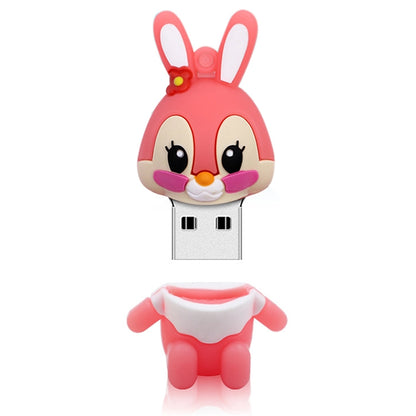 Cartoon Bunny Style Silicone USB 2.0 Flash disk, Special for All Kinds of Festival Day Gifts，Pink (2GB) - USB Flash Drives by buy2fix | Online Shopping UK | buy2fix