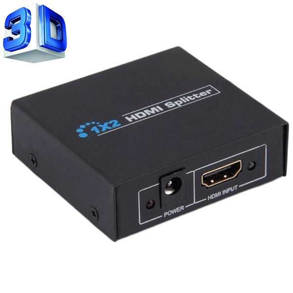 V1.4 1x2 Mini HDMI Amplifier Splitter, Support 3D & Full HD 1080P(Black) - Splitter by buy2fix | Online Shopping UK | buy2fix