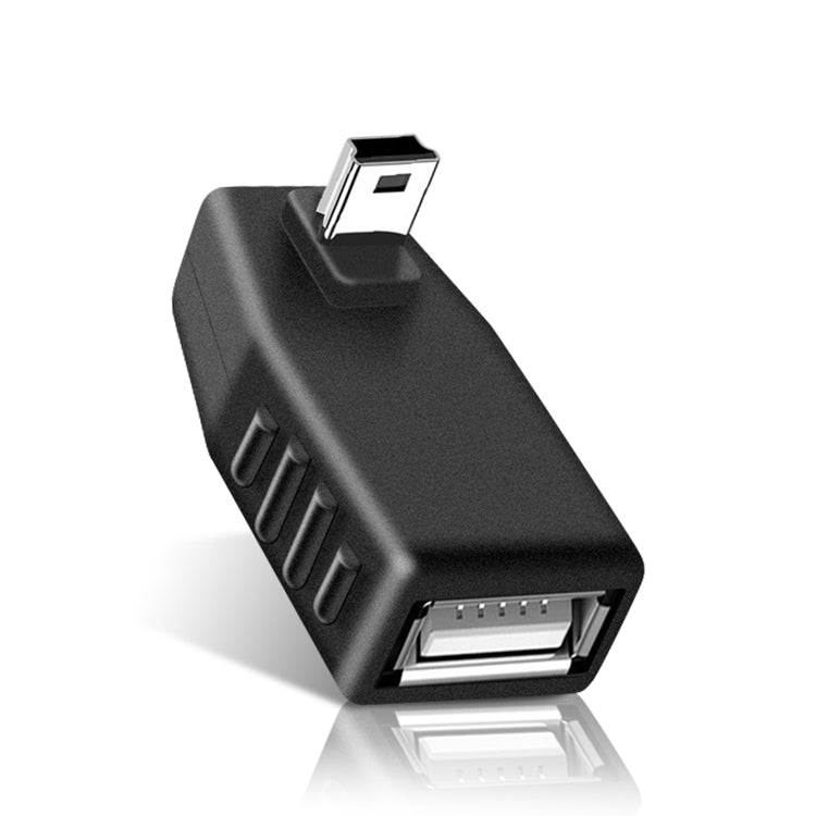 90 Degree Up Angled Mini USB Male to USB 2.0 AF Adapter(Black) - USB Adapter by buy2fix | Online Shopping UK | buy2fix