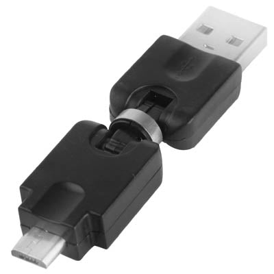 USB 2.0 AM to Micro USB 360 Degree Swivel Adapter for Galaxy S IV / i9500 / S III / i9300 /Note II / N7100 / i9220 / i9100 / i9082 / Nokia / LG / BlackBerry / HTC One X /Amazon Kindle / Sony Xperia etc(Black) - USB Adapter by buy2fix | Online Shopping UK | buy2fix