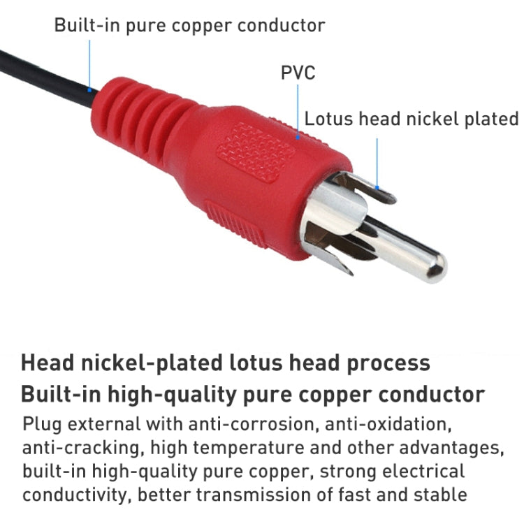 Normal Quality Jack 3.5mm Stereo to RCA Male Audio Cable, Length: 3m - RCA Cable by buy2fix | Online Shopping UK | buy2fix