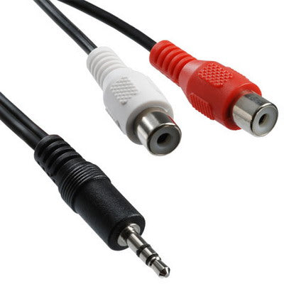 2 RCA Female to 3.5 MM Male Jack Audio Y Cable, Length: 20cm - RCA Cable by buy2fix | Online Shopping UK | buy2fix