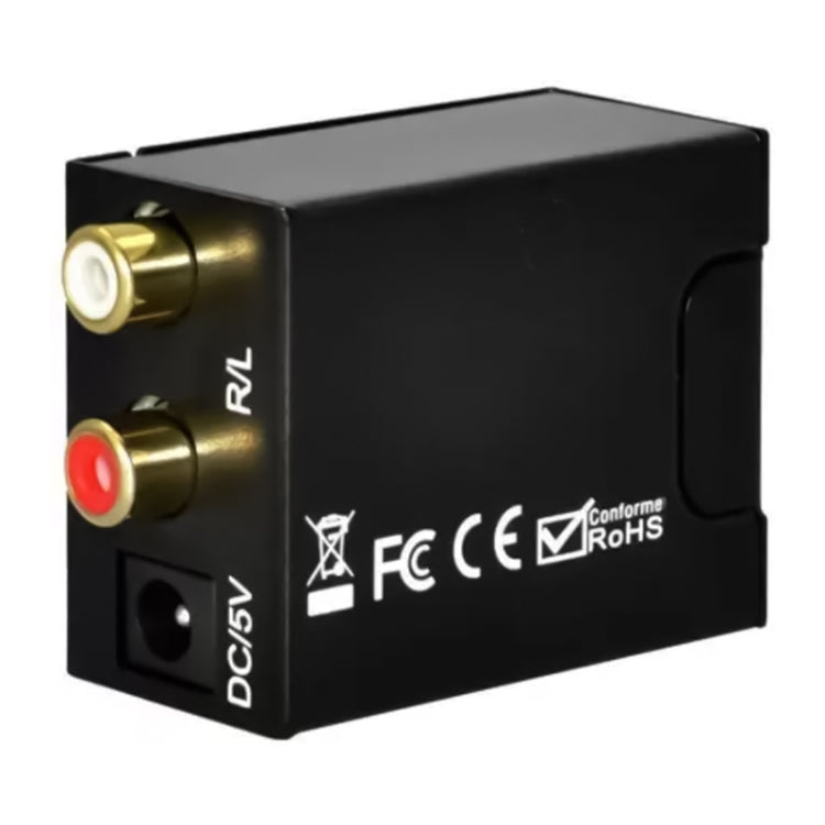 Digital Optical Coaxial Toslink to Analog RCA Audio Converter(Black) - Computer & Networking by buy2fix | Online Shopping UK | buy2fix