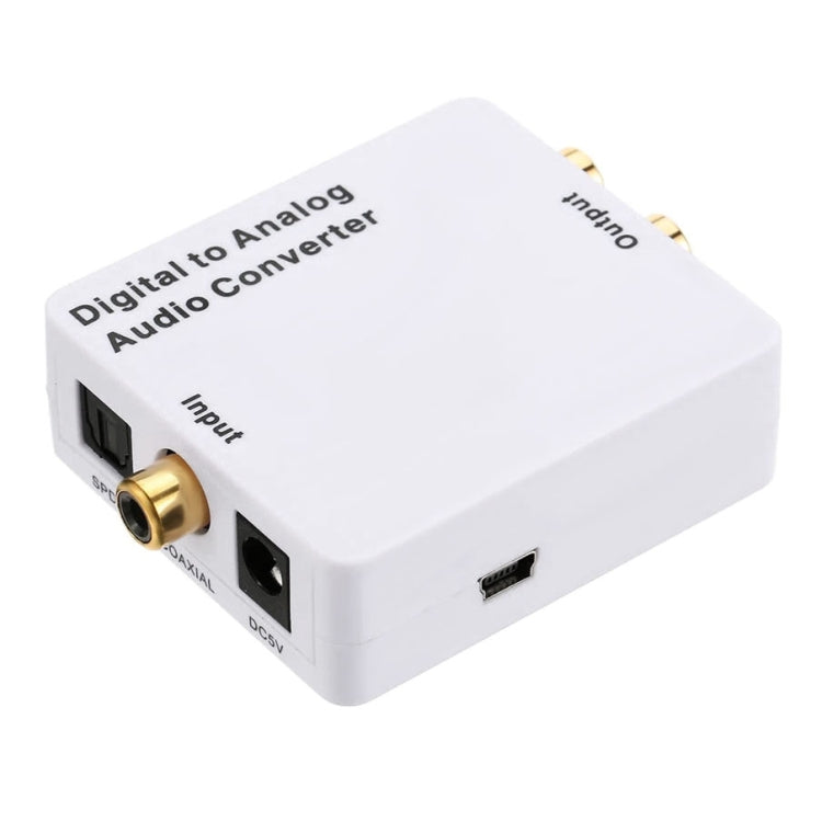 Digital to Analog Audio Converter / Mini Audio Decoder, Size: 72 x 55 x 20mm(White) - RCA Adapter by buy2fix | Online Shopping UK | buy2fix