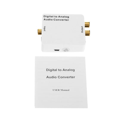 Digital to Analog Audio Converter / Mini Audio Decoder, Size: 72 x 55 x 20mm(White) - RCA Adapter by buy2fix | Online Shopping UK | buy2fix