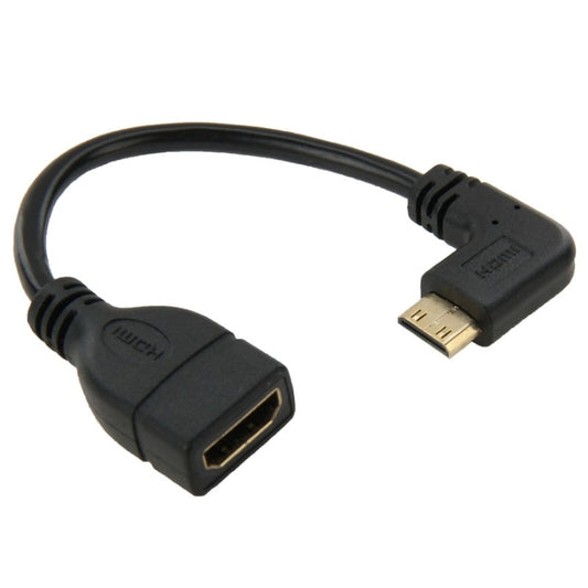 16cm Gold Plated Mini HDMI Male to HDMI 19 Pin Female Cable, 90 Degree Right Angle -  by buy2fix | Online Shopping UK | buy2fix