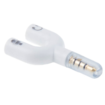 3.5mm Stereo Male to 3.5mm Headphone & Mic Female Splitter Adapter(White) -  by buy2fix | Online Shopping UK | buy2fix