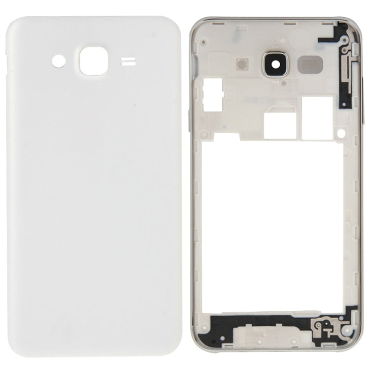 For Galaxy J7 Full Housing Cover (Middle Frame Bezel + Battery Back Cover) (White) - Galaxy J Series Parts by buy2fix | Online Shopping UK | buy2fix