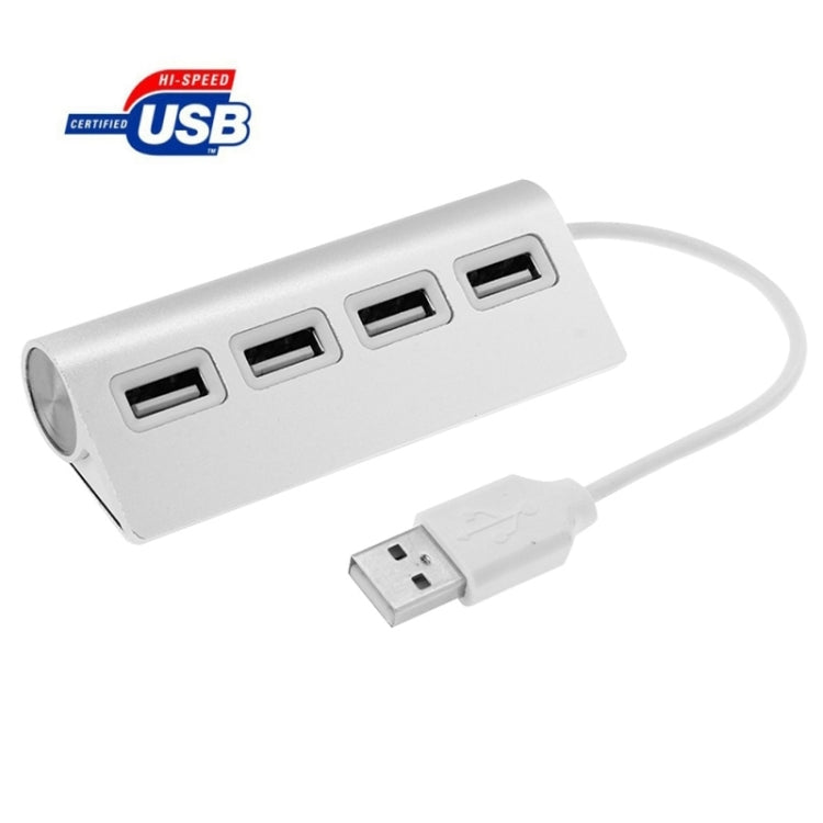 High Speed 480Mbps 4 Ports USB 2.0 HUB Mini Aluminum USB Splitter - USB 2.0 HUB by buy2fix | Online Shopping UK | buy2fix