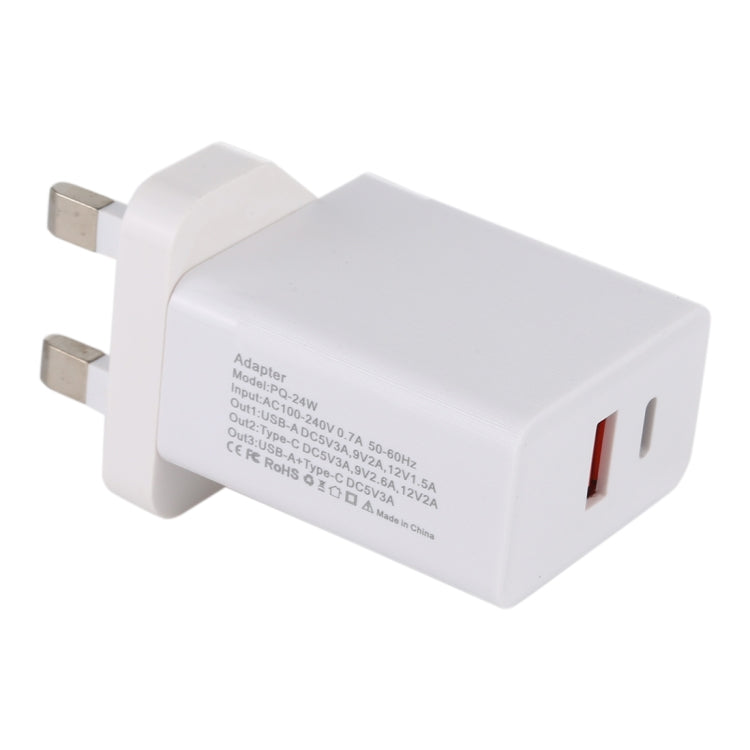 24W PD + QC3.0 Fast Charger Power Adapter Plug Adapter UK Plug - Plug Adaptor by buy2fix | Online Shopping UK | buy2fix