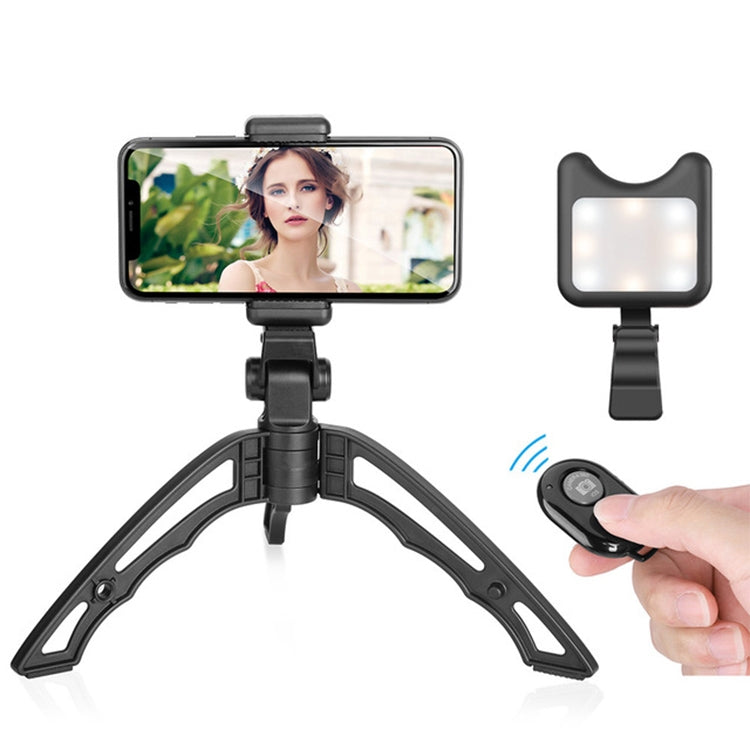 APEXEL Portable Handheld Lazy Live Broadcast Desktop Folding Universal Bluetooth Tripod Phone Holder with Flashlight - Consumer Electronics by APEXEL | Online Shopping UK | buy2fix