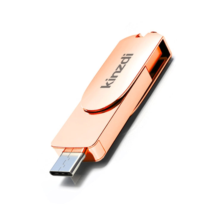 Kinzdi 256GB USB 3.0 + Type-C 3.0 Interface Metal Twister Flash Disk V11 (Rose Gold) - USB Flash Drives by Kinzdi | Online Shopping UK | buy2fix