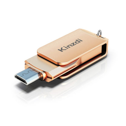 Kinzdi 32GB USB + Type-C Interface Metal Twister Flash Disk V8 (Rose Gold) - USB Flash Drives by Kinzdi | Online Shopping UK | buy2fix