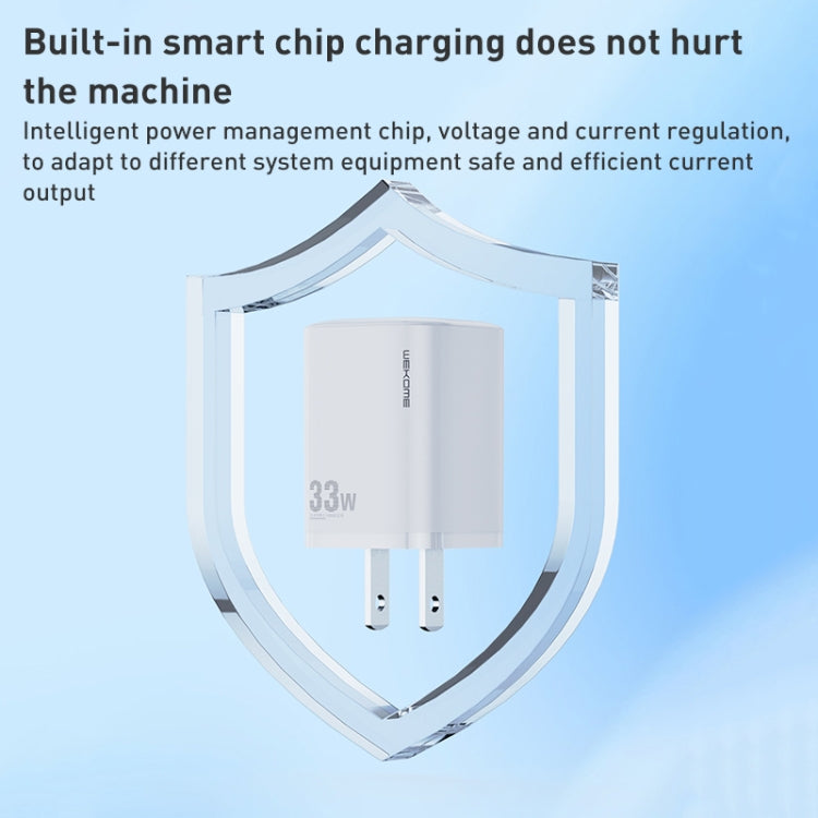 WK WP-U140 33W Power Series USB+USB-C/Type-C Fast Charger, Specifications: US Plug(White) - Apple Accessories by WK | Online Shopping UK | buy2fix