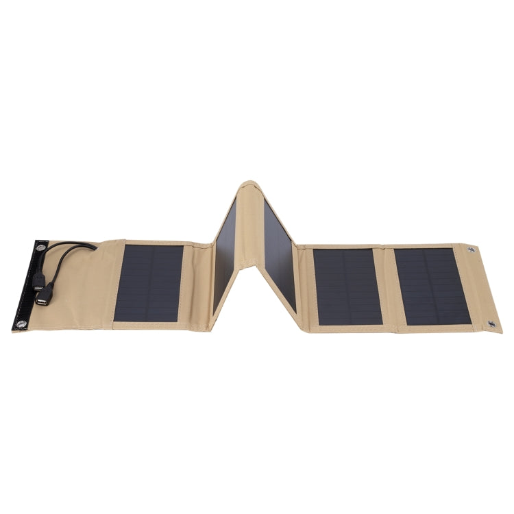 10W Monocrystalline Silicon Foldable Solar Panel Outdoor Charger with 5V Dual USB Ports (Khaki) - Charger by buy2fix | Online Shopping UK | buy2fix