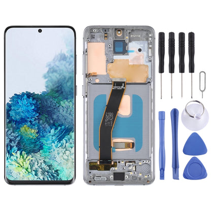 OLED LCD Screen For Samsung Galaxy S20 SM-G980 Digitizer Full Assembly with Frame (Grey) - Repair & Spare Parts by buy2fix | Online Shopping UK | buy2fix