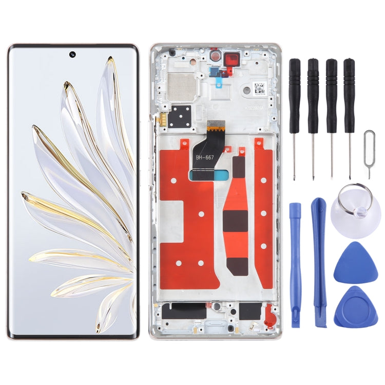 Original LCD Screen For Honor 70 Digitizer Full Assembly with Frame(Gold) -  by buy2fix | Online Shopping UK | buy2fix