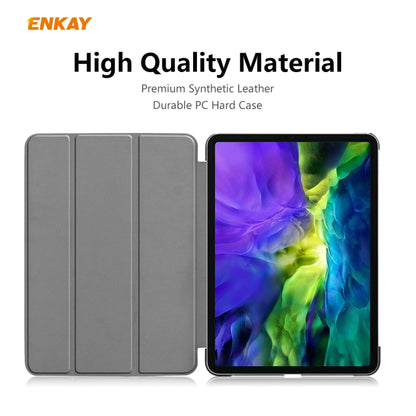 For iPad Pro 11 2022 / 2020 / 2021 ENKAY ENK-8001 Denim Pattern Horizontal Flip Leather Smart Tablet Case with Holder(Black) - iPad Pro 11 (2020) Cases by ENKAY | Online Shopping UK | buy2fix