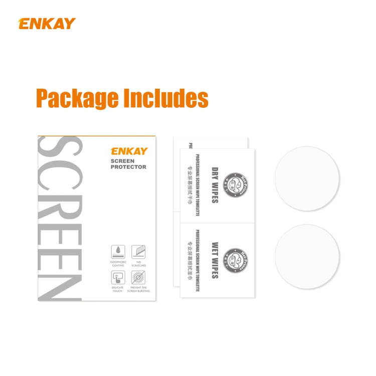 For Garmin Swim 2 2 PCS ENKAY Hat-Prince 0.2mm 9H 2.15D Curved Edge Tempered Glass Screen Protector  Watch Film - Smart Wear by ENKAY | Online Shopping UK | buy2fix