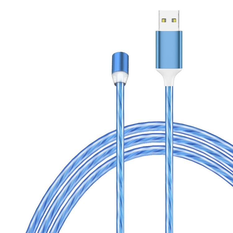 USB to Micro USB Magnetic Suction Colorful Streamer Mobile Phone Charging Cable, Length: 1m(Blue Light) - Mobile Accessories by buy2fix | Online Shopping UK | buy2fix