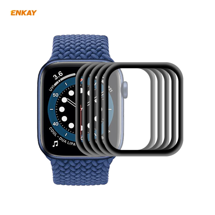 For Apple Watch 6/5/4/SE 40mm 5PCS ENKAY Hat-Prince 0.2mm 9H Surface Hardness 3D Explosion-proof Aluminum Alloy Edge Full Screen Tempered Glass Screen Film - Watch Cases by ENKAY | Online Shopping UK | buy2fix