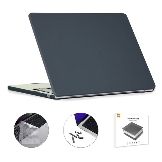 For MacBook Air 13.6 2022/2024 A2681 M2 / A3113 M3 EU Version ENKAY 3 in 1 Matte Laptop Case with TPU Keyboard Film / Anti-dust Plugs(Black) - MacBook Air Cases by ENKAY | Online Shopping UK | buy2fix