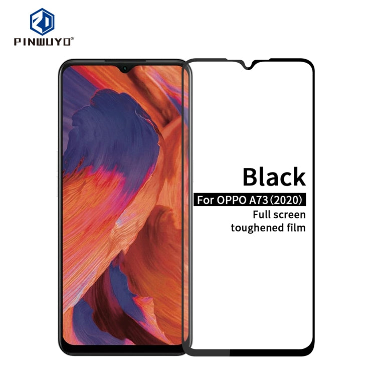 For OPPO A73 2020 PINWUYO 9H 2.5D Full Screen Tempered Glass Film(Black) - OPPO Tempered Glass by PINWUYO | Online Shopping UK | buy2fix