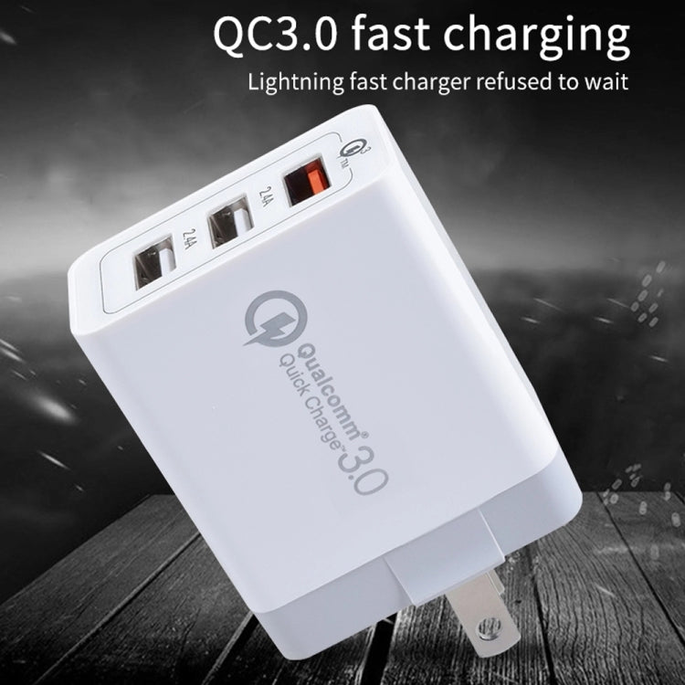 SDC-30W 30W QC 3.0 USB + 2.4A Dual USB 2.0 Ports Mobile Phone Tablet PC Universal Quick Charger Travel Charger, US Plug - Mobile Accessories by buy2fix | Online Shopping UK | buy2fix