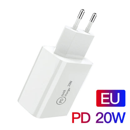 SDC-20W 2 in 1 PD 20W USB-C / Type-C Travel Charger + 3A PD3.0 USB-C / Type-C to 8 Pin Fast Charge Data Cable Set, Cable Length: 2m, EU Plug - Apple Accessories by buy2fix | Online Shopping UK | buy2fix