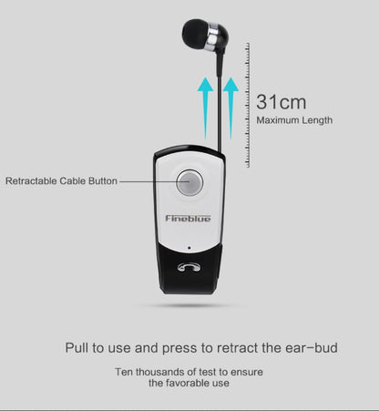 Fineblue F960 CSR4.1 Retractable Cable Caller Vibration Reminder Anti-theft Bluetooth Headset - Bluetooth Earphone by Fineblue | Online Shopping UK | buy2fix