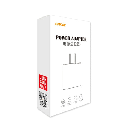 ENKAY Hat-Prince U033 18W 3A PD + QC3.0 Dual USB Fast Charging Power Adapter US Plug Portable Travel Charger With 1m 3A 8 Pin Cable - USB Charger by ENKAY | Online Shopping UK | buy2fix