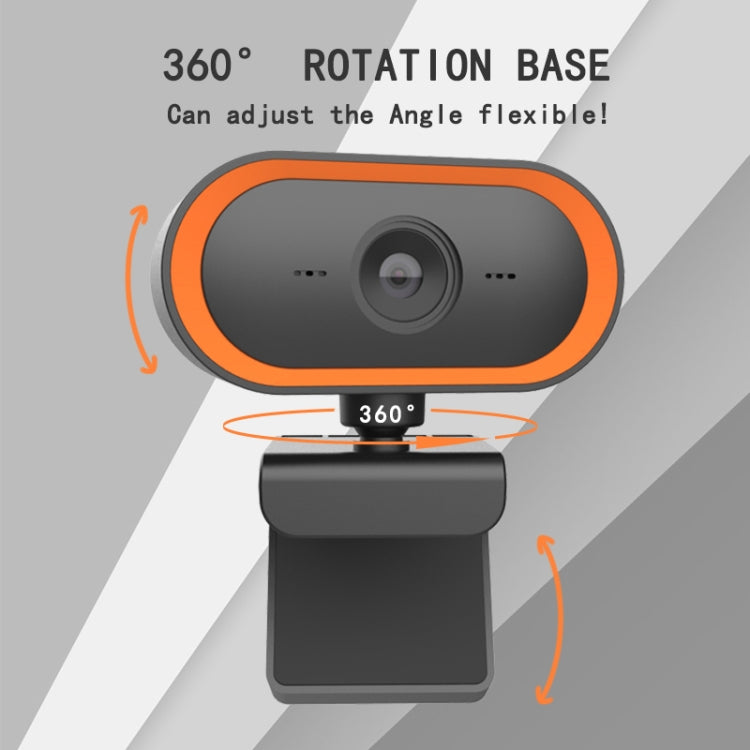 C11 2K Picture Quality HD Without Distortion 360 Degrees Rotate Built-in Microphone Sound Clear Webcams with Tripod(Orange) - HD Camera by buy2fix | Online Shopping UK | buy2fix