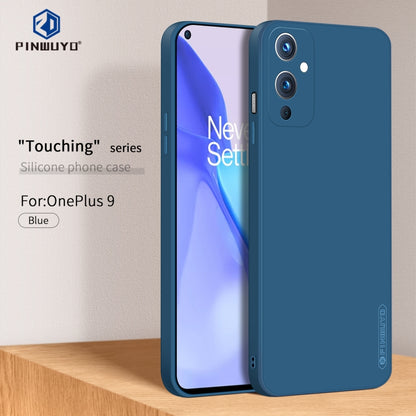 For OnePlus 9 PINWUYO Touching Series Liquid Silicone TPU Shockproof Case(Blue) - OnePlus Cases by PINWUYO | Online Shopping UK | buy2fix