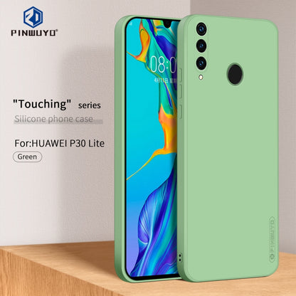 For Huawei P30 lite / Nova 4e PINWUYO Sense Series Liquid Silicone TPU Mobile Phone Case(Green) - Huawei Cases by PINWUYO | Online Shopping UK | buy2fix