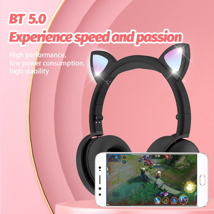 BK9 HiFi 7.1 Surround Sound Cat Claw Luminous Cat Ear Bluetooth Gaming Headset with Mic(Orange) - Multimedia Headset by buy2fix | Online Shopping UK | buy2fix