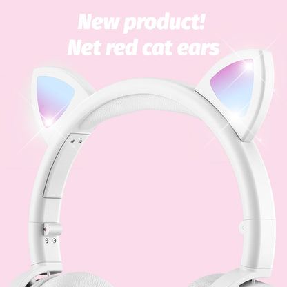 BK9 HiFi 7.1 Surround Sound Cat Claw Luminous Cat Ear Bluetooth Gaming Headset with Mic(Red) - Multimedia Headset by buy2fix | Online Shopping UK | buy2fix