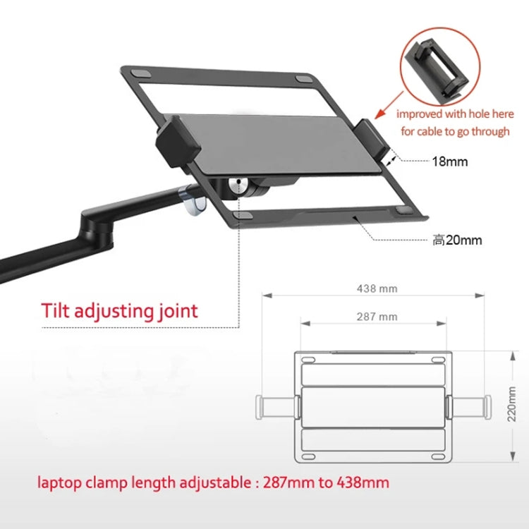 OL-3S Aluminum Height Adjustable Desktop Computer Stand for 17-32 inch and 12-17 inch Monitor(Silver) - Computer & Networking by buy2fix | Online Shopping UK | buy2fix