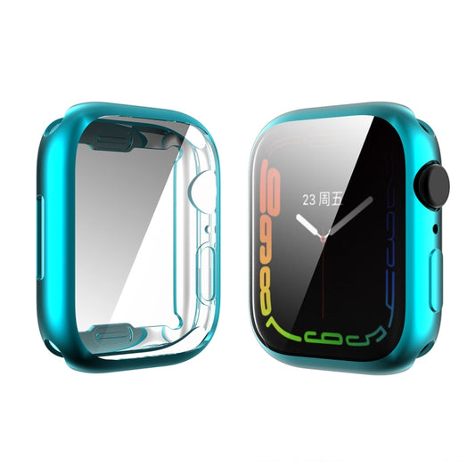 For Apple Watch Series 8 / 7 41mm ENKAY Hat-Prince Electroplated TPU Case(Cyan) - Watch Cases by ENKAY | Online Shopping UK | buy2fix