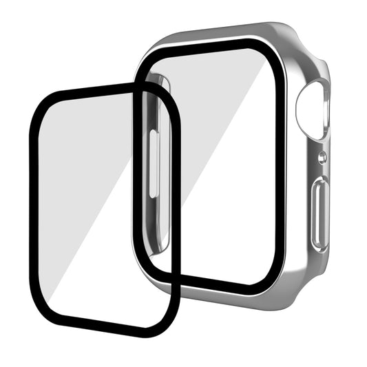 For Apple Watch Series 8 / 7 45mm ENKAY Hat-Prince 2 in 1 PC Frame + 9H Tempered Glass Case(Silver) - Watch Cases by ENKAY | Online Shopping UK | buy2fix